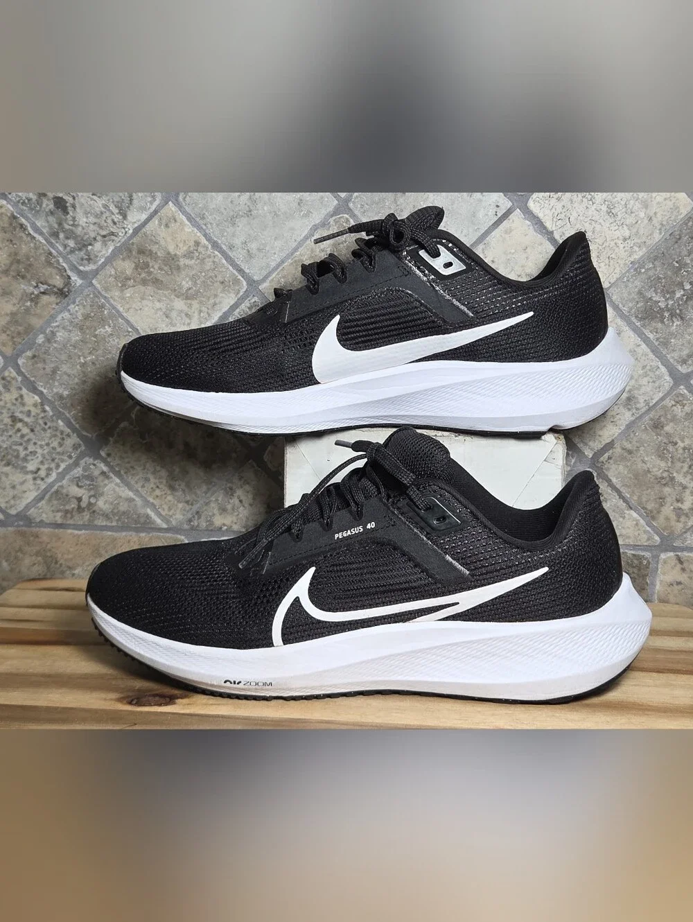 Nike Air Zoom Pegasus 40 Black White Running Sneakers DV3854-001 Women's 11 M